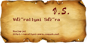 Várallyai Sára névjegykártya